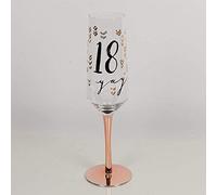 Flûte à champagne prosecco de luxe en verre or rose avec tige pour 18e anniversaire