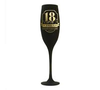 STC - Flûte à champagne 18 ans Joyeux Anniversaire - Verre 24 cm Noir/Or