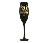 Flute Champagne Anniversaire 20 aine Noire effet Or