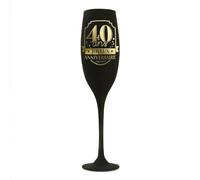 Flute Champagne Anniversaire 40 aine Noire effet Or