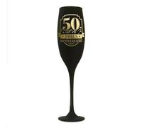 Flute Champagne Anniversaire 50 aine Noire effet Or