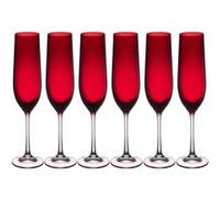 Table Passion – Flûte Santa 19 cl – verre cristallin rouge – lot de 6