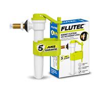Flutec Robinet flotteur universel pour chasse d'eau, alimentation latérale, pression 0,2-10 bar, raccord laiton 3/8", bouée réglable FLUVIA