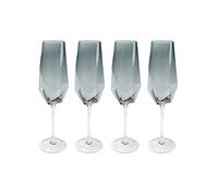 Flûtes à champagne Diamond fumé set de 4 Kare Design