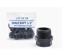 FLUXI-TECH Bouchon à Visser PVC Mâle 1/2" (20mm) PN10 - Étanchéité - 10pcs