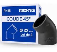 FLUXI-TECH Coude PVC 45° Ø32mm PN16 à coller, lot de 4