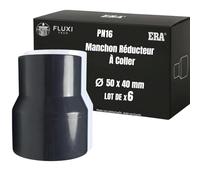 FLUXI-TECH - Manchon Réducteur à Coller 50mm | 40mm en PVC - PN16 - Pour Tuyaux - Lot 6