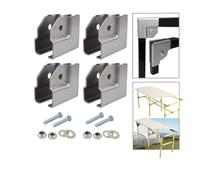 FLUXI-TECH Raccord en L pour Tube Carré Métal - Connecteur de Structure - Support de Fixation avec Boulons - Compatible 30×30 mm - Lot de 4 - Assemblage Sans Soudure (30x30mm)