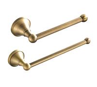 Flybath Porte Papier Toilette et Porte Serviette 29CM Laiton Brossé Antique | Lot de 2 Pièces, Support Porte Rouleau WC Doré Vintage, Anneau Porte Serviette Mural Salle de Bain Cuisine Rétro Bronze