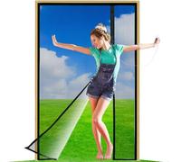 Flycn Moustiquaire Porte Magnétique à Ouverture Latérale, 120x230 cm Installation Facile sans Perçage, Anti-Moustiques Insectes pour Porte Fenêtre/Balcon Installation Facile Noir