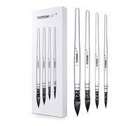 FLYDOM Art Lot de 4 pinceaux Ronds Pointus pour Peinture Aquarelle, Acrylique, Gouache, Aquarelle et Peinture à l'huile