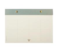 Flying Spirit Green bloc planner à rivets 24x17cm 60 feuillets imprimés détachables. - Vert de gris