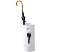 FLYIODFCXV porte-parapluies, Petit seau parapluie cylindrique de style classique en fer sur pied(White a)