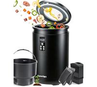 Flyseago Composteur de cuisine électrique intelligent de 4,5 L, inodore et silencieux avec nettoyage automatique, 3 modes de fonctionnement et 2 filtres à charbon, transforme les déchets alimentaires