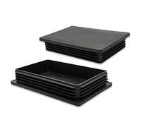 Flyshop Bouchons Rectangulaires en Plastique, 4PCS, 100 x 150mm, Noir | Bouchons de Tuyau Durables, Bouchons de Trou, Inserts de Tube, Protecteurs de Sol
