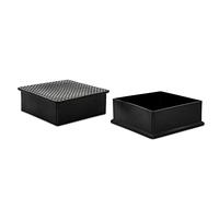 Flyshop Lot de 4 Capuchons de Pieds de Chaise en PVC Anti-Rayures pour Pieds carrés avec diamètre extérieur 10,0 x 10,0 cm, 4" x 4", Noir