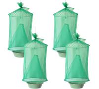 Flytrap Lot de 4 Attrape-Mouches réutilisables à Suspendre avec Pots, pièges à Insectes extérieurs étanches pour Ferme, Jardin, Restaurant, Utilisation intérieure, Cage antiparasitaire, Cage a