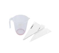 Fackelmann FM Professional Set de 100 poches à douille professionnelles jetables (50 cm) avec verre doseur de 1 L pour pâtisserie et cake design