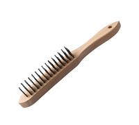 FM Professional 21521 Brosse pour Le Nettoyage du Barbecue, Brosse métallique à Barbecue, Bois de hêtre, Acier, Bois, 28 x 3,2 x 4,5 cm