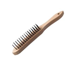 FM Professional 21521 Brosse pour Le Nettoyage du Barbecue, Brosse métallique à Barbecue, Bois de hêtre, Acier, Bois, 28 x 3,2 x 4,5 cm