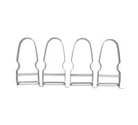 FM Professional 21729 Éplucheurs à légumes, Lot de 4 éplucheurs de type rasoirs à légumes, Économes, Épluche légumes, Acier inoxydable, Argenté, 11,5 x 6 cm