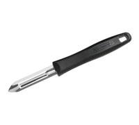 FM Professional 21744 Couteau économe noir, Couteau éplucheur, Eplucheur à légumes, Plastique, Acier inoxydable, 18,5x2cm