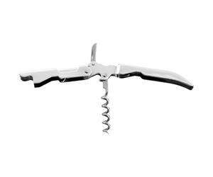 FM Professional 21778 Tire-bouchon limonadier double levier, tire-bouchon, tire-bouchon double levier, Acier inoxydable, Argenté, 17 x 2.3 x 1.2 cm