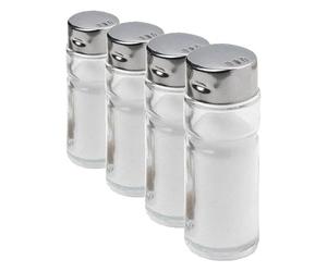 FM Professional 46651 Lot de 48 salières ou poivrières en verre, salière de table, poivrier, poivrière, salière et poivrier, Acier inoxydable, Verre, 8 cm