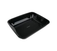 FM Professional 9209 Plat de four, plat émaillé, plaque cuisson four, plat à gratins, plat à four XXL, plaque four, Acier émaillé, Noir, 40 x 34 x 8 cm