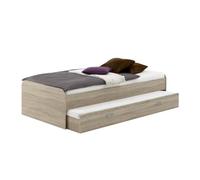 FMD Möbel Lit gigogne Pedro 4 double couchage décor chêne L94,6×H50,5×P203 cm Fabriqué en Allemagne