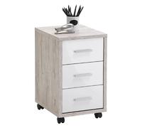 FMD Classeur Mobile Chêne Sable Blanc