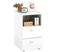 FMD furniture 652-001E Console de Nuit en Panneaux de Particules mélaminés Blanc 35 x 61,5 x 40 cm