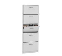 FMD furniture Armoire à Chaussures avec 5 abattants, Meuble à Chaussures Haut, Meuble à Chaussures pour Le Couloir, Le Hall d'entrée ou la Chambre à Coucher 58,5 x 168,3 x 17 (H x L x P)