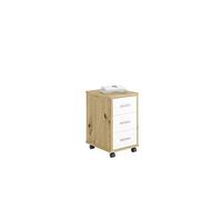 FMD furniture Caisson de Bureau, Bois d'ingénierie, Chêne Artisan/Blanc Brillant, ca. 35 x 53,6 x 42 cm 367-002E
