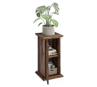 FMD furniture Console Décorative Porte Plantes 30 x 30 x 57.9 cm Décor Old Style Foncé, avec 2 Plateaux et Porte, Porte Plantes
