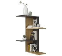 FMD Furniture Etagère d'angle 4 Plateaux 45 x 45 x 75 cm Décor Chêne Artisan/Matera Bibliothèque en Z pour Chambre à Coucher, Séjour ou Cuisine