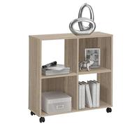 FMD furniture Etagère de Bureau, Bibliothèque sur roulettes, idéale pour Les dossiers A4, en chêne, 72 x 77 x 33 cm (LxHxP)