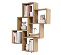 FMD furniture Etagère Murale Décor Chêne Ancien 81.2 x 94.3 x 15.7 cm Bibliothèque Murale Solide avec 8 Compartiments