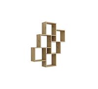 FMD furniture Etagère Murale Décor Chêne Artisan 81.2 x 94.3 x 15.7 cm Bibliothèque Murale Solide avec 8 Compartiments