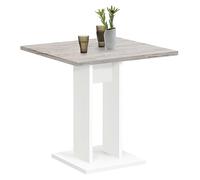 FMD furniture Table de Salle à Manger, Panneau de Particules, Blanc/Chêne Sable, Environ 70 x 70 x 75 cm 668-001E