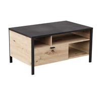 FMD furniture Table de Salon, Panneau de Particules, Artisan Chêne/Acier foncé, Environ 95 x 48 x 59,5 cm 556-066E