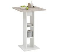 FMD furniture Table Mange-Debout, Panneau de Particules, Blanc/Chêne Sable, Environ 70 x 70 x 109 cm 668-101E