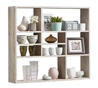 FMD Möbel 269-001 Mika Etagère Murale avec 9 Compartiments Bois Chêne Sable 90 x 16 x 78,5 cm