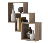 FMD Möbel 297-001_ei Fibi Étagère Murale avec 3 Compartiments Panneaux Mélaminiques Chêne 19 x 64 x 65,5 cm