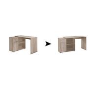 FMD Moebel 360-001 Albrecht Bureau Angulaire Réversible avec Tiroir/Compartiments Ouverts Bois Chêne 117 x 83 x 74 cm
