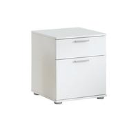 FMD Table de chevet avec 2 tiroirs Blanc Blanc G
