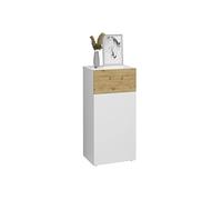 FMD Möbel Belm 2 Commode en Bois Blanc Brillant chêne Artisan rectangulaire