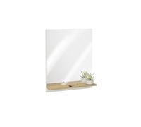 FMD Möbel BELM 7 Miroir de Garde-Robe rectangulaire avec étagère en Bois Blanc Brillant