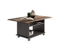 FMD Table basse roulante Noir