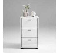 FMD Table de chevet Blanc brillant